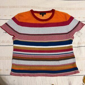 Rag & Bone Katie Metallic Stripe Tee L